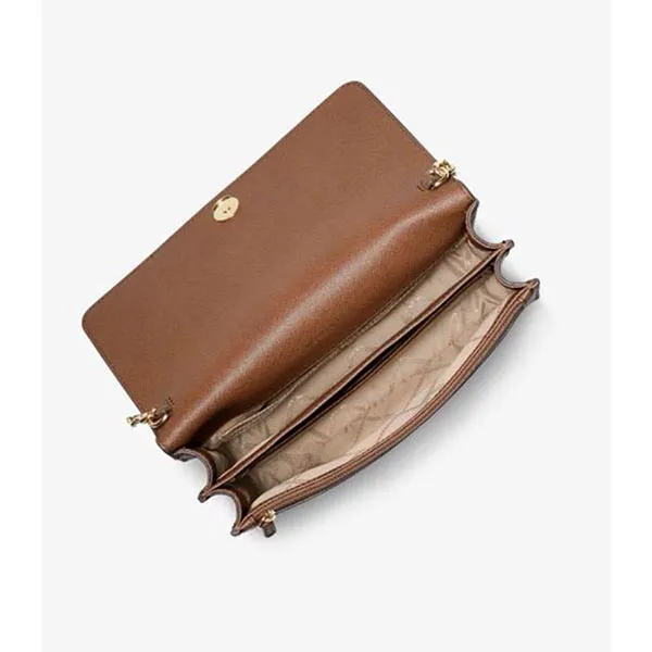 Túi Xách Michael Kors MK Daniela Large Saffiano Leather Crossbody Bag-Luggage 32S0GDDC3L-230 Màu Nâu