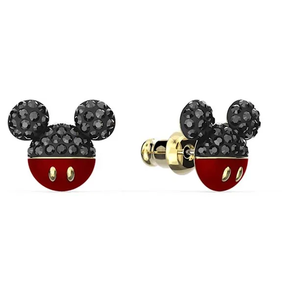 Khuyên Tai Swarovski Mickey Earrings Black, Gold-Tone Plated 5566691