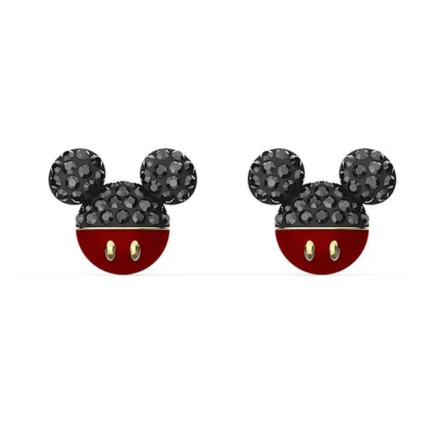 Khuyên Tai Swarovski Mickey Earrings Black, Gold-Tone Plated 5566691