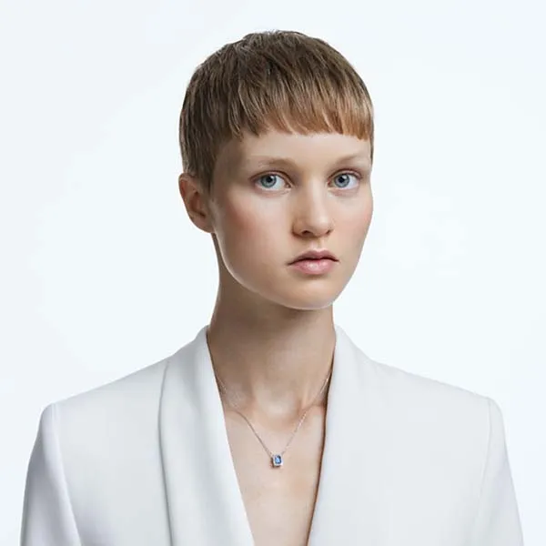Dây Chuyền Swarovski Millenia Necklace Octagon Cut Swarovski Zirconia, Blue, Rhodium Plated 5614926