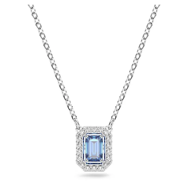 Dây Chuyền Swarovski Millenia Necklace Octagon Cut Swarovski Zirconia, Blue, Rhodium Plated 5614926