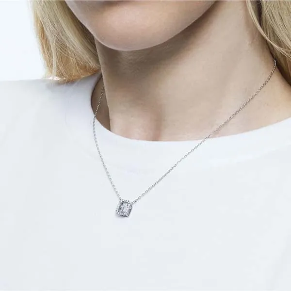 Dây Chuyền Swarovski Millenia Necklace Octagon Cut Swarovski Zirconia, White, Rhodium Plated 5599177 - Trang sức - Vua Hàng Hiệu