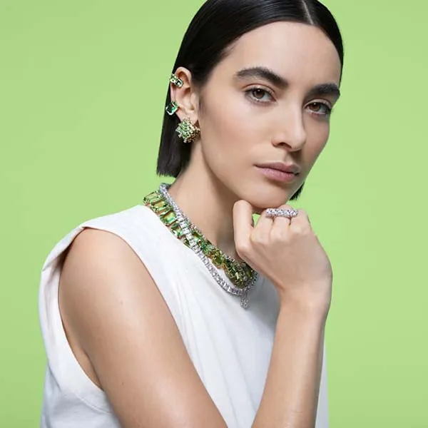 Dây Chuyền Swarovski Millenia Necklace Octagon Cut Swarovski Zirconia, White, Rhodium Plated 5599177 - Trang sức - Vua Hàng Hiệu