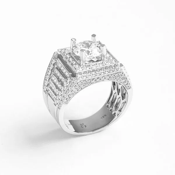 Nhẫn Nam Sherlyn Diamond KC Tự Nhiên RS2736, Vàng Trắng 18k, Size 17 - Trang sức - Vua Hàng Hiệu