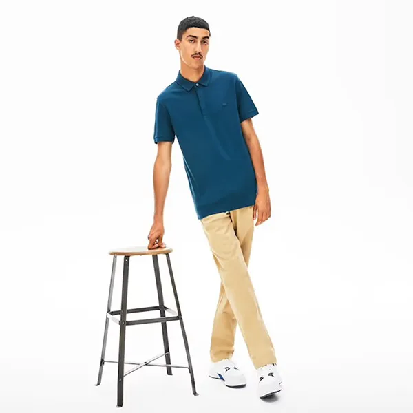 Áo Polo Lacoste Paris Shirt Regular Fit Stretch Cotton Piqué Màu Xanh Blue Size L - Thời trang - Vua Hàng Hiệu