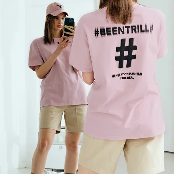 Áo Phông Beentrill Shake Hashtag Comfort Fit Short Sleeve T-Shirt Màu Hồng - Thời trang - Vua Hàng Hiệu