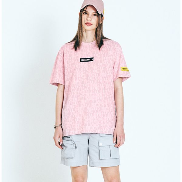 Áo Phông Beentrill Monogram Comfort Fit Short Sleeve T-Shirt Màu Hồng Size S - 1