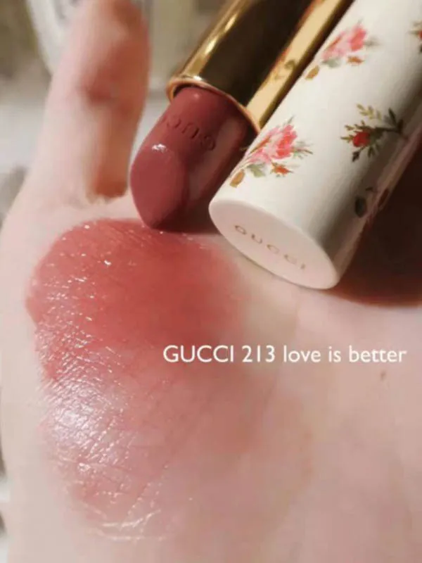 Son Gucci Rouge À Lèvres Voile Lipstick 213 Love Is Better Màu Hồng Nâu - Son Môi - Vua Hàng Hiệu