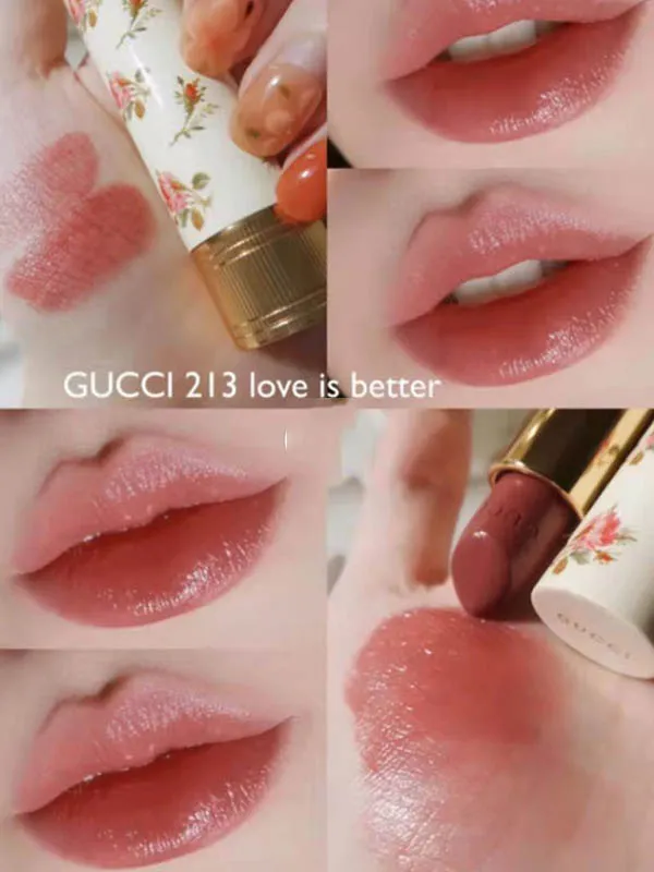 Son Gucci Rouge À Lèvres Voile Lipstick 213 Love Is Better Màu Hồng Nâu - Son Môi - Vua Hàng Hiệu