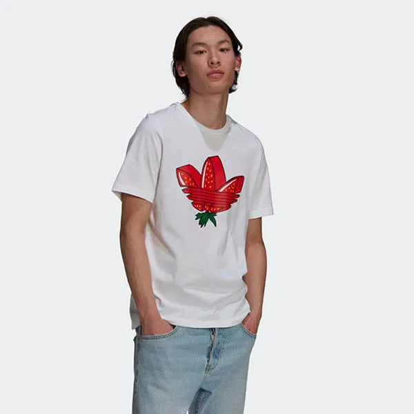 Áo Phông Nam Adidas Tshirt GP1971 Màu Trắng Họa Tiết Ba Lá