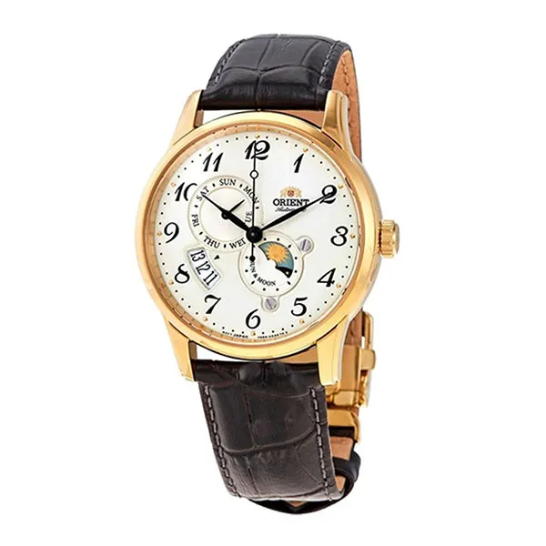 Đồng Hồ Orient Sun & Moon RA-AK0002S10B Màu Nâu Mặt Trắng