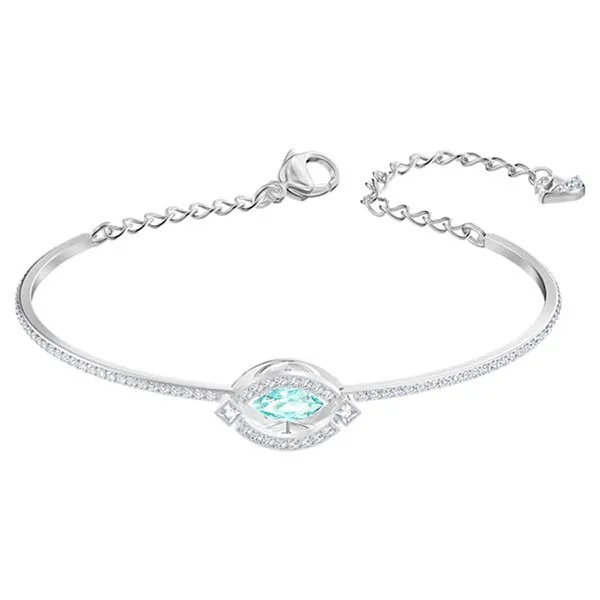 Vòng Tay Swarovski Sparkling Dance Bracelet Green, Rhodium Plated 5485722