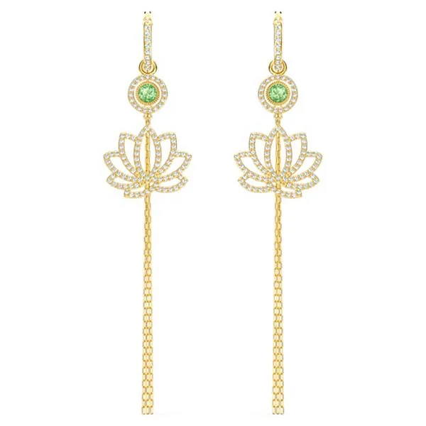 Khuyên Tai Swarovski Symbolic Lotus Pierced Earringsgreen, Gold-Tone Plated 5522840 - Trang sức - Vua Hàng Hiệu