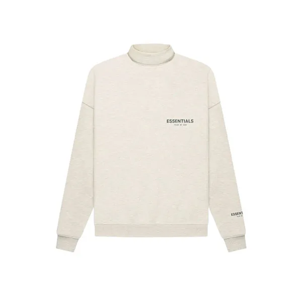Áo Sweater Fear Of God Essentials Pullover Mockneck Light Heather Oatmeal Màu Xám Nhạt - Thời trang - Vua Hàng Hiệu