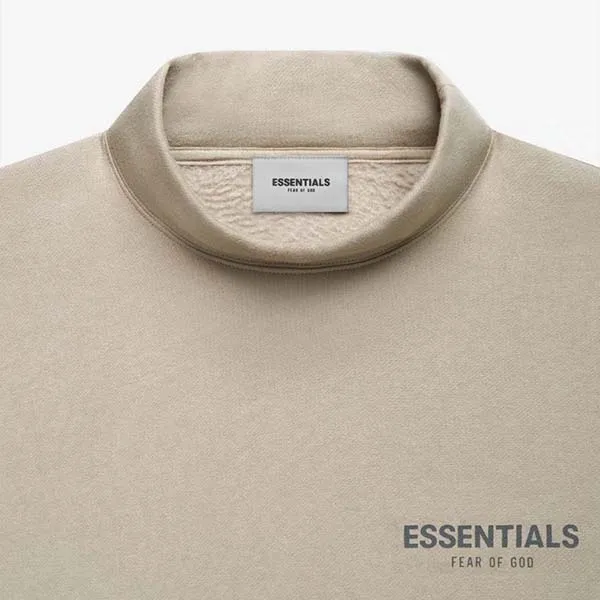 Áo Sweater Fear Of God Essentials Pullover Mockneck String Màu Nâu Nhạt - Thời trang - Vua Hàng Hiệu