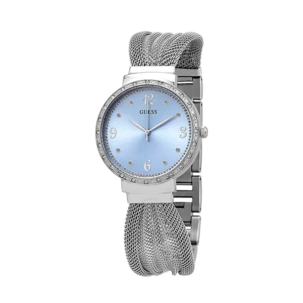 Đồng Hồ Guess Quartz Crystal Blue Dial Ladies Watch U1083L4 Màu Bạc Mặt Xanh - Đồng hồ - Vua Hàng Hiệu