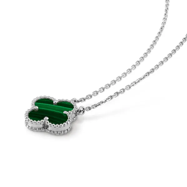 Dây Chuyền Jewery Luxury Alhambra Necklace Vàng Trắng Size 15mm - Trang sức - Vua Hàng Hiệu
