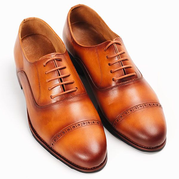 Giày Tây Be Classy Charles Captoe Oxford - OF02 Màu Nâu Vàng Size 37 - 2