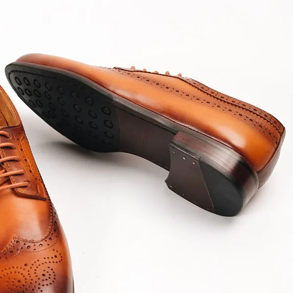 Giày Tây Be Classy Classic Brogues Derby - DB18 Màu Nâu Vàng