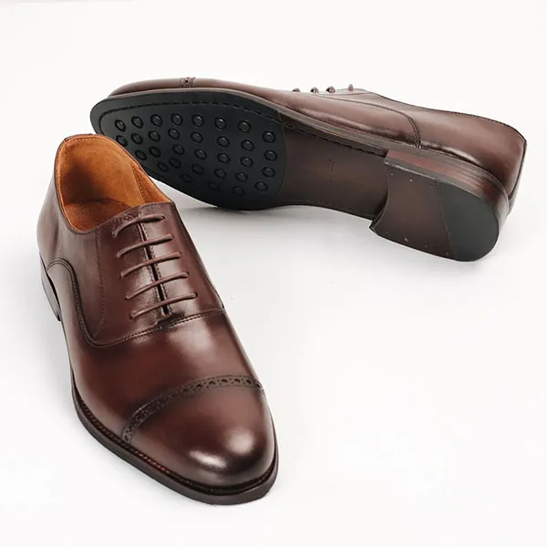 Giày Tây Be Classy Charles Captoe Oxford - OF02 Màu Nâu - Giày - Vua Hàng Hiệu