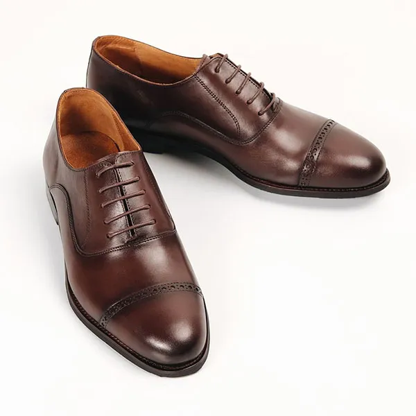 Giày Tây Be Classy Charles Captoe Oxford - OF02 Màu Nâu - Giày - Vua Hàng Hiệu