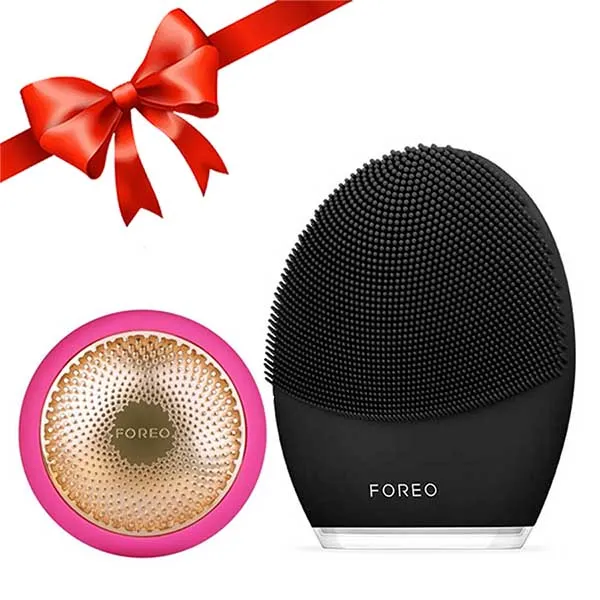 Combo Máy Rửa Mặt Foreo Luna 3 Đen + Máy Đắp Mặt Nạ Foreo UFO Màu Hồng Đậm - Máy rửa mặt - Vua Hàng Hiệu