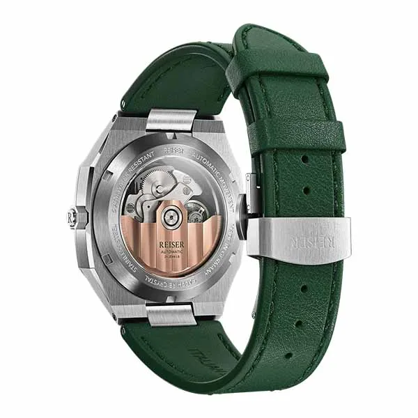 Đồng Hồ Nam Alpen Date Emerald Green Leather Strap Màu Xám Mặt Xanh Lá Cây - Đồng hồ - Vua Hàng Hiệu