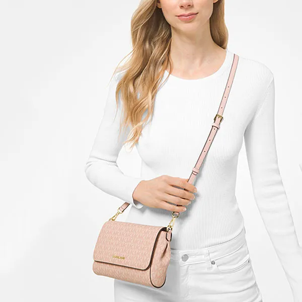 Túi Đeo Chéo Michael Kors MK Women's Pink Medium Logo Convertible Crossbody Bag Màu Hồng