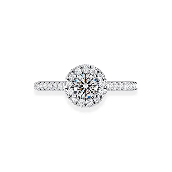 Nhẫn Jemmia Diamond Nữ 18K VNF2021122434 Vàng Trắng Đính Kim Cương (Giá Chưa Bao Gồm Đá Chủ)