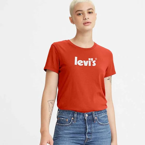 Áo Phông Levi's The Perfect Tee Seasonal Poster Logo Enamel 17369-1815 Màu Đỏ - Thời trang - Vua Hàng Hiệu