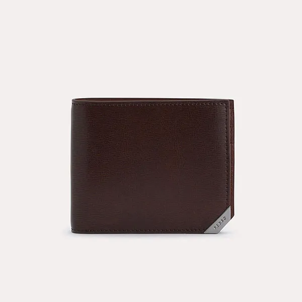 Ví Nam Pedro Textured Leather Bi-Fold Wallet with Flip PM4-15940200 Màu Nâu
