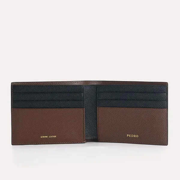 Ví Nam Pedro Textured Leather Bi-Fold Wallet with Flip PM4-16500050 Màu Nâu
