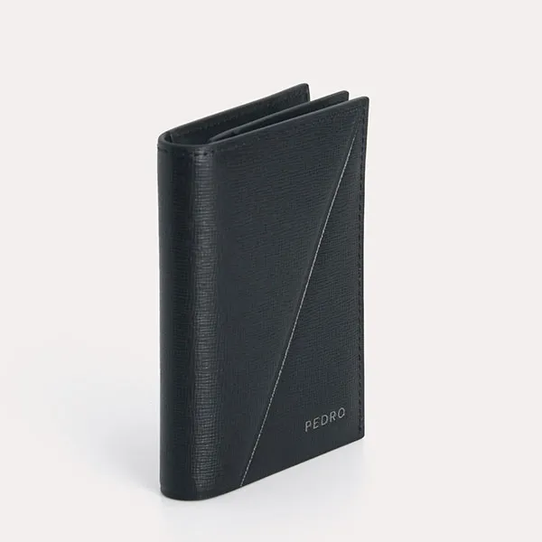 Ví Nam Pedro Textured Leather Bi-Fold Cardholder PM4-25940081 Màu Đen