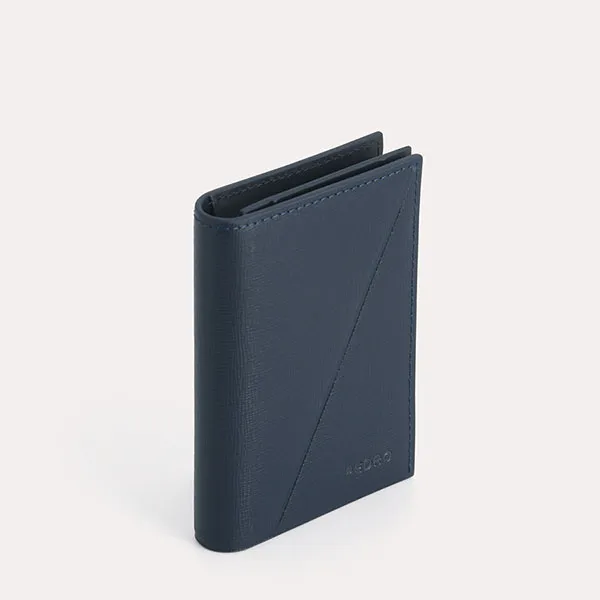 Ví Nam Pedro Textured Leather Bi-Fold Cardholder PM4-2594008 Màu Xanh Navy