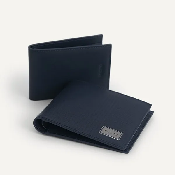 Ví Nam Pedro Leather Bi-Fold Wallet with Insert PM4-15940211 Màu Xanh Navy