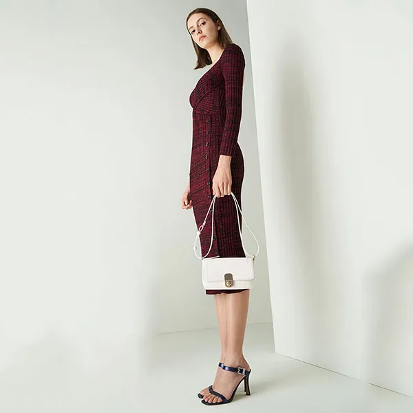 Túi Xách Nữ Charles & Keith CNK Enya Front Flap Turn-Lock Shoulder Bag Cream 20781652 Màu Trắng