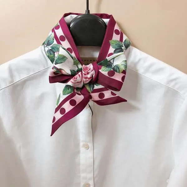 Khăn Quàng Cổ Dolce & Gabbana D&G Red Pink Silk Rose Dots Headscarf Tie Flowers Phối Màu - Thời trang - Vua Hàng Hiệu