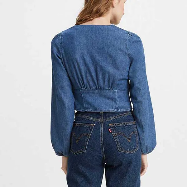 Áo Levi's Women's Sophia Ls Button Top Coastal Cruise Blue 29997-0003 Màu Xanh Bò
