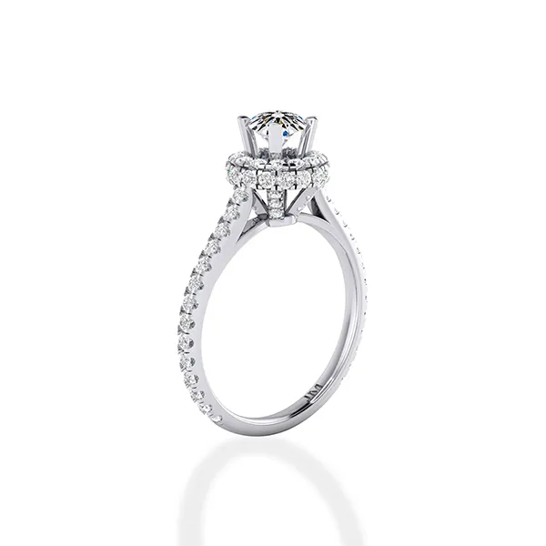 Nhẫn Jemmia Diamond Nữ 18K VNF2021122434 Vàng Trắng Đính Kim Cương (Giá Chưa Bao Gồm Đá Chủ)