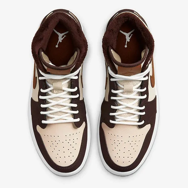 Giày Nike Air Jordan 1 Mid Chocolate Mocha Brown 2022 Màu Nâu Trắng