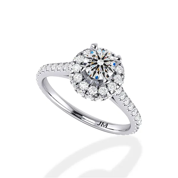 Nhẫn Jemmia Diamond Nữ 18K VNF2021122434 Vàng Trắng Đính Kim Cương (Giá Chưa Bao Gồm Đá Chủ)