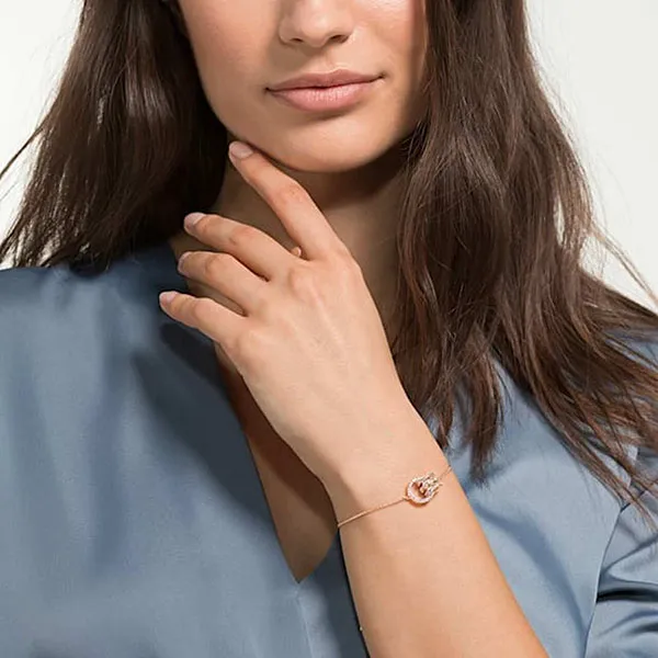 Vòng Đeo Tay Swarovski White Rose-Gold Tone Plated Màu Vàng Hồng