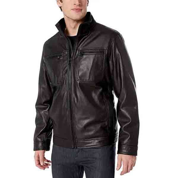 Áo Khoác Da Nam Calvin Klein CK Faux Leather Classic Jacket Màu Đen - 1