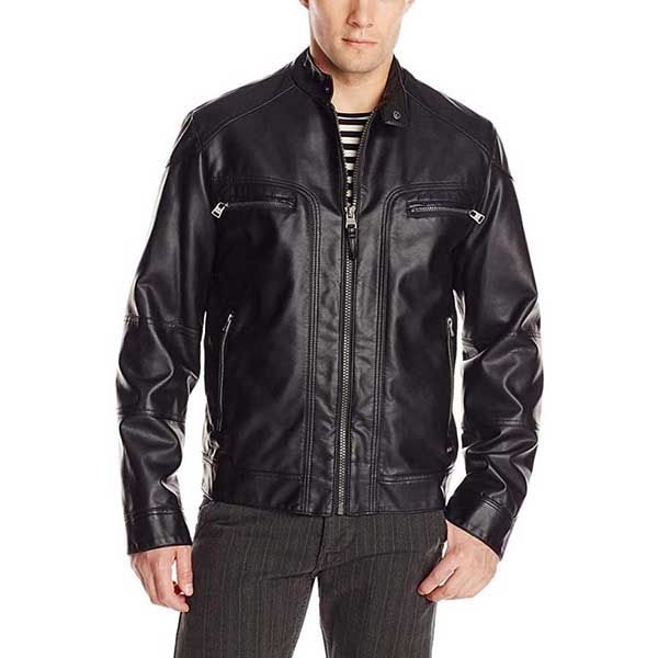 Áo Khoác Da Nam Calvin Klein CK Faux-Leather Moto Jacket With Hoodie Màu Đen - 1