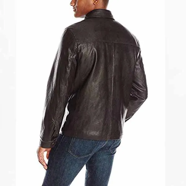 Áo Khoác Da Nam Dockers Faux Leather Lay Down Collar Zip Front Jacket Màu Đen - Thời trang - Vua Hàng Hiệu