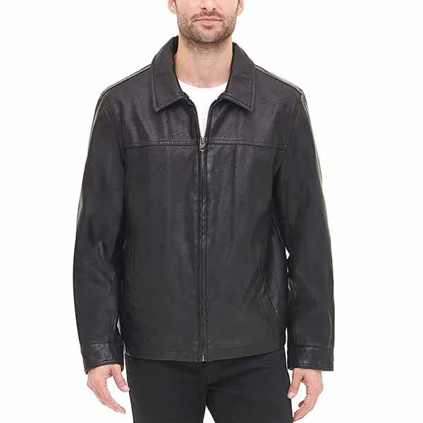 Áo Khoác Da Nam Dockers James Faux Leather Jacket Màu Đen