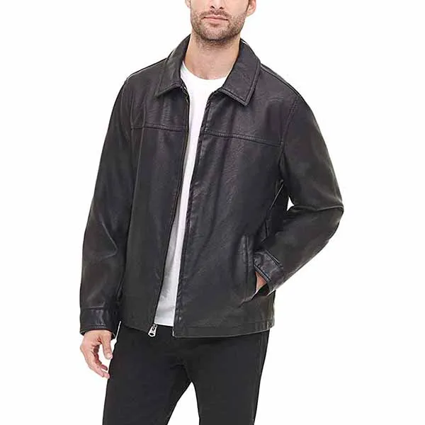 Áo Khoác Da Nam Dockers James Faux Leather Jacket Màu Đen