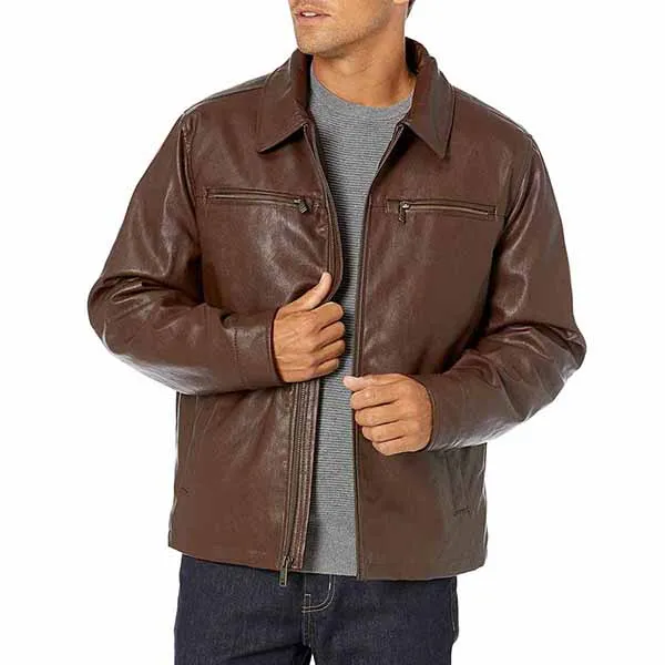 Áo Khoác Da Nam Dockers James Faux Leather Jacket Màu Nâu - Thời trang - Vua Hàng Hiệu
