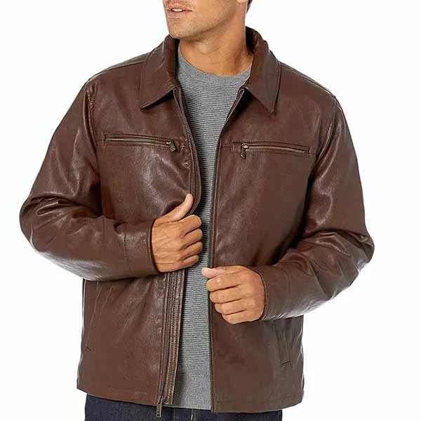 Áo Khoác Da Nam Dockers James Faux Leather Jacket Màu Nâu - Thời trang - Vua Hàng Hiệu