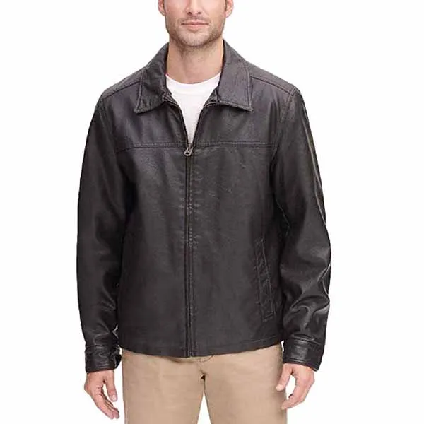 Áo Khoác Da Nam Dockers James Faux Leather Jacket Màu Nâu Đen - Thời trang - Vua Hàng Hiệu